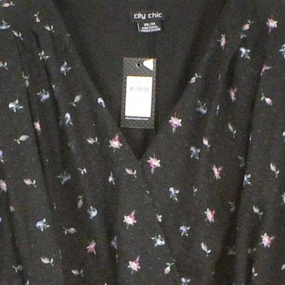 City Chic Women's Plus Floral Faux Wrap Midi Dress - Picture 4 of 7